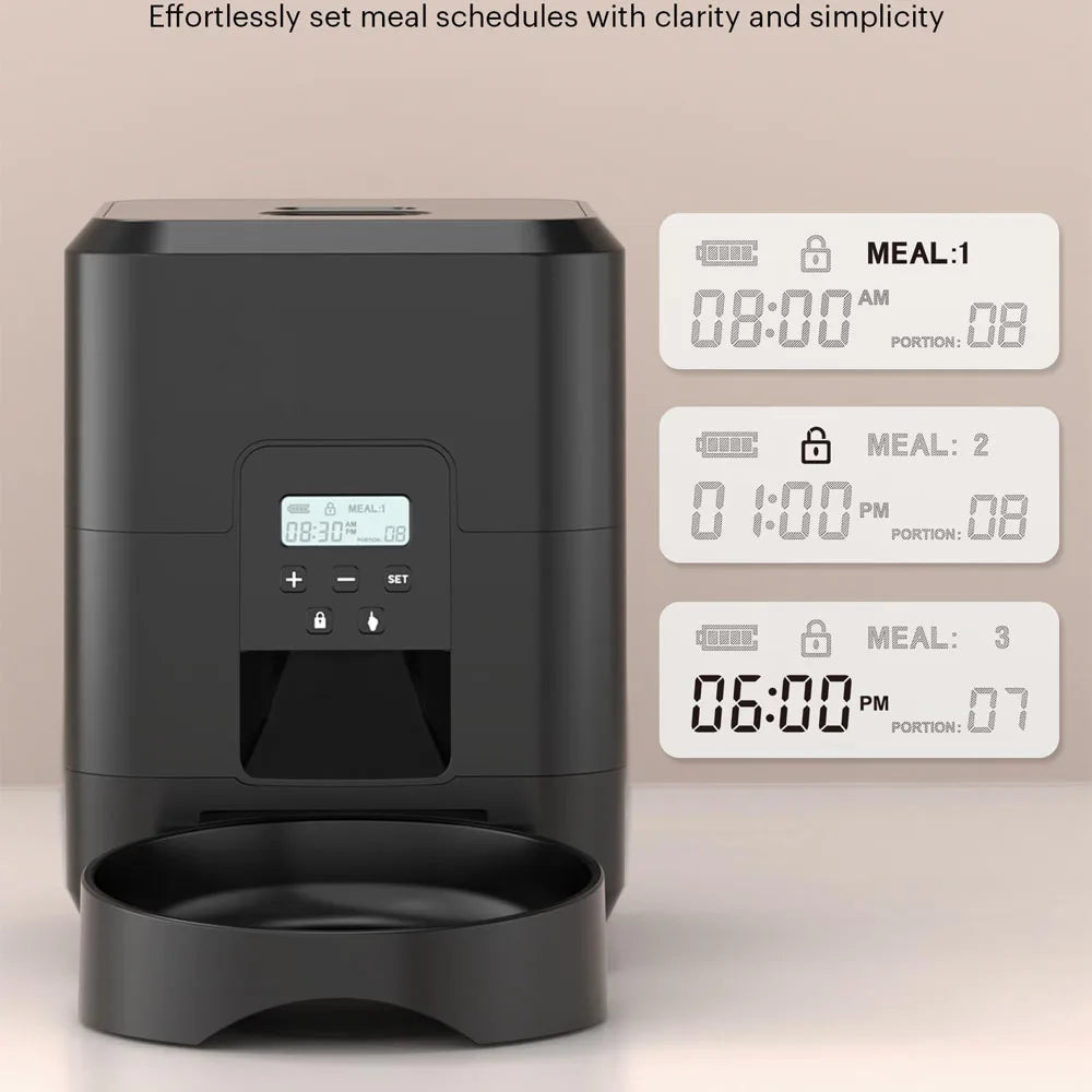 Distributore Automatico di Cibo per Gatti e Cani con Display LCD