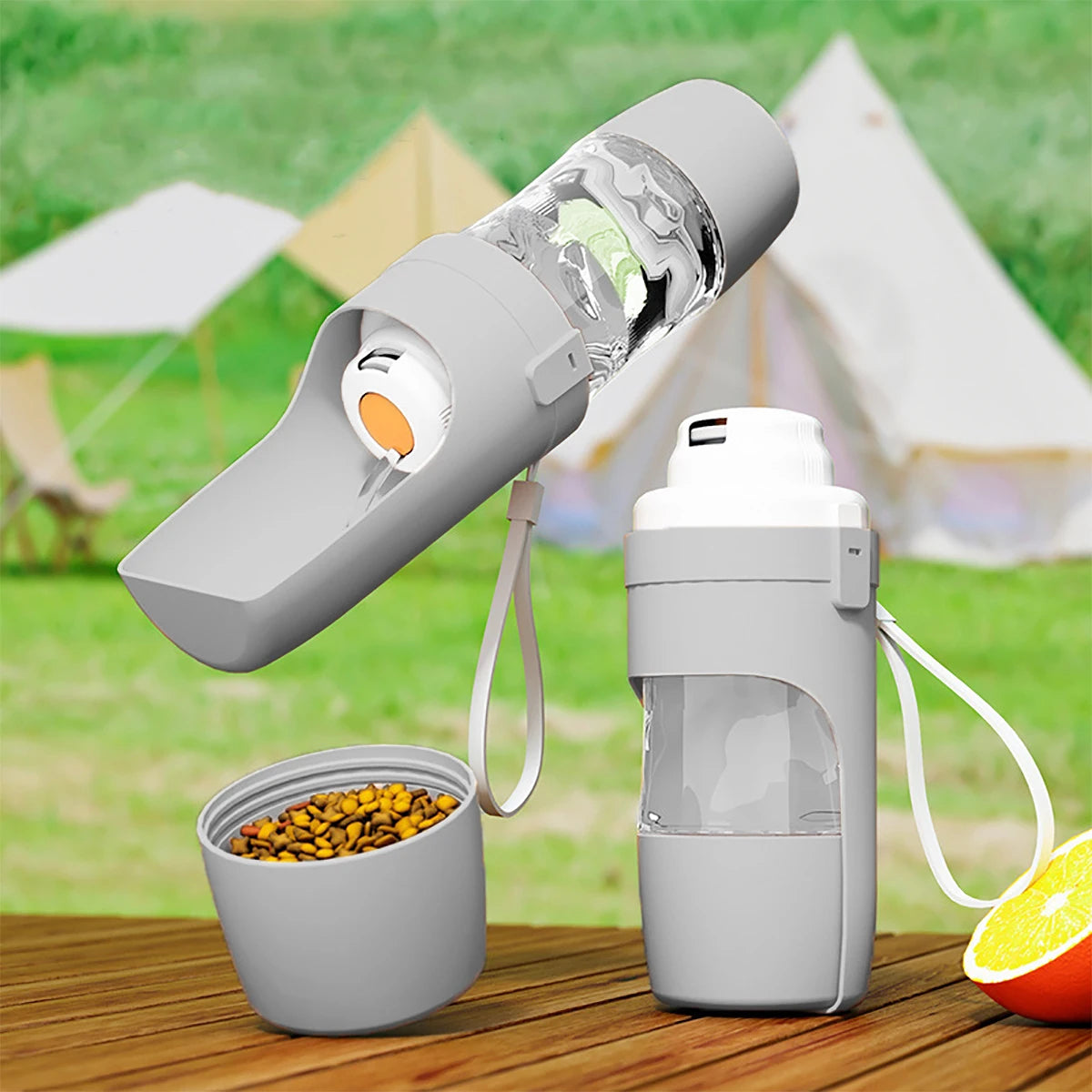 Tragbare 2-in-1-Flasche für Hunde und Katzen | Futter und Wasser