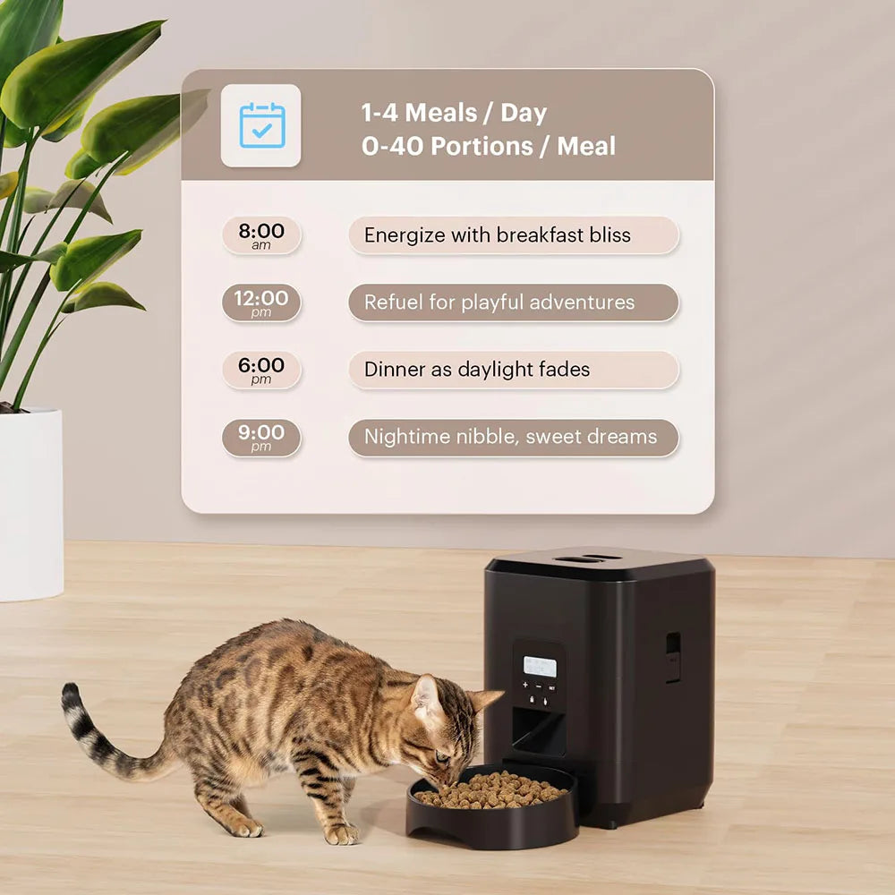 Distributore Automatico di Cibo per Gatti e Cani con Display LCD