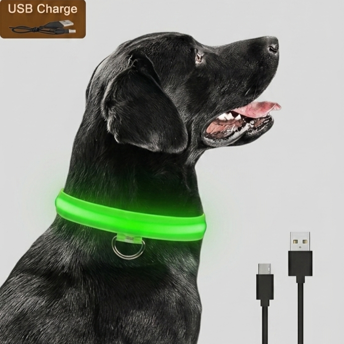 Collare Luminoso LED Ricaricabile USB per Cani e Gatti